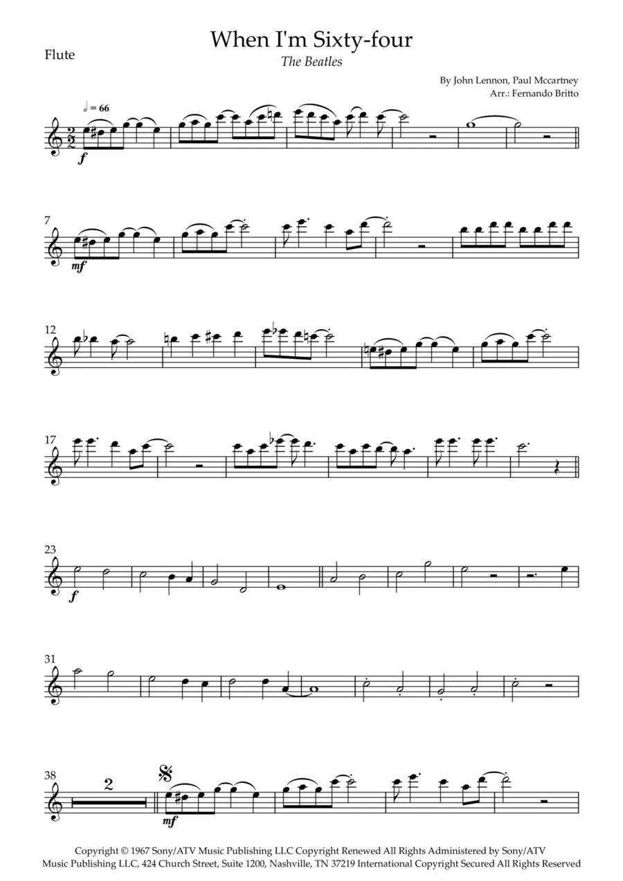 When I'm Sixty-four (arr. Fernando Britto)