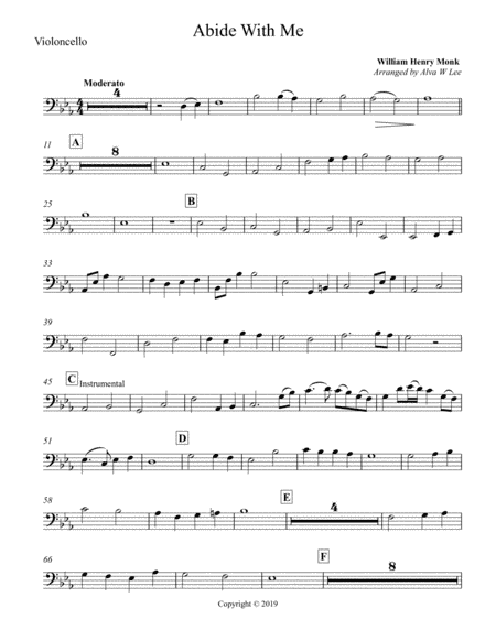 Abide With Me Cello (arr. Alva Lee)
