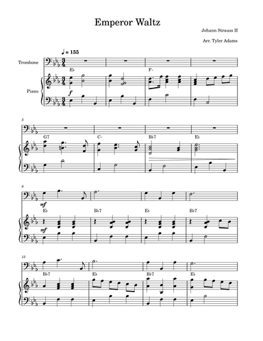 Emperor Waltz (Trombone Solo and Piano) (arr. Tyler Adams)