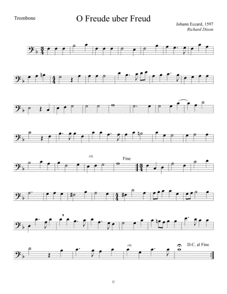 O Freude uber Freud-trombone (arr. J. Richard Dixon)