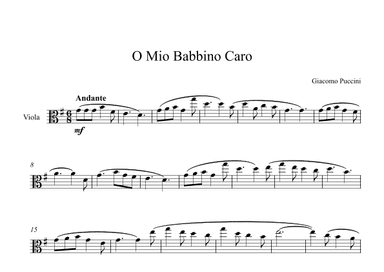 O Mio Babbino Caro - Giacomo Puccini (Viola) (arr. Digital Book Music)