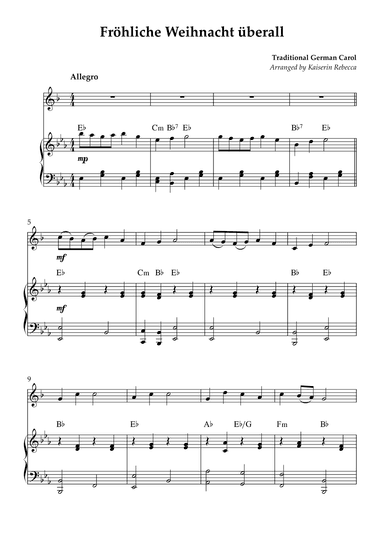 Fröhliche Weihnacht überall (arr. Kaiserin Rebecca)