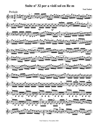 Baroque suite nº 32 for violin solo (full suite)