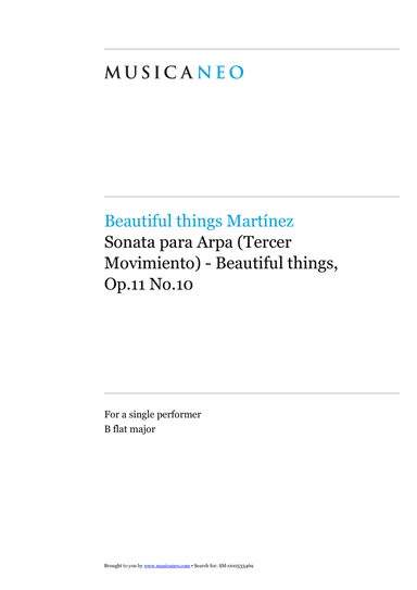 Sonata para Arpa (Tercer Movimiento)-Beautiful things Op.11 No.10