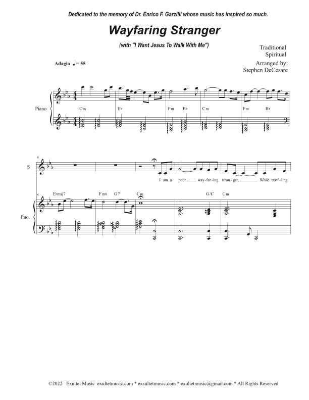 Wayfaring Stranger (with "I Want Jesus To Walk With Me") (SATB) (arr. Stephen DeCesare)