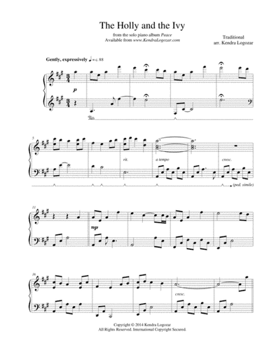 The Holly and the Ivy - Christmas/Holiday Arrangement (arr. Kendra Logozar)