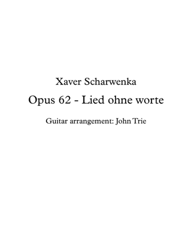 Opus 62, Lied ohne worte - tab (arr. John Trie)