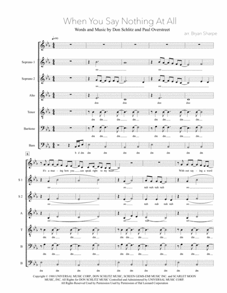 When You Say Nothing At All (arr. Bryan Sharpe)