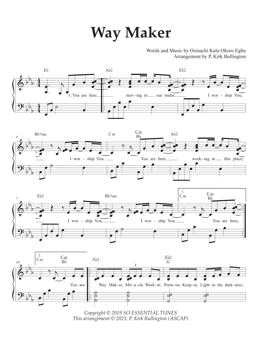 Way Maker (arr. P. Kirk Bullington, ASCAP)