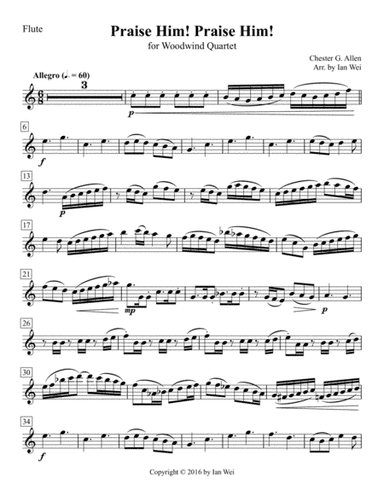 Praise Him! Praise Him! for Woodwind Quartet (arr. Ian Wei)