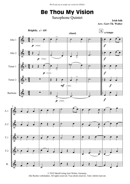 Be Thou My Vision (arr. Gert Th. Walter)