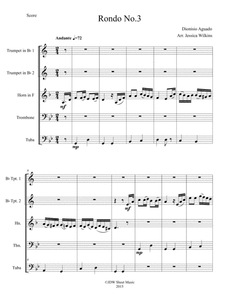 Rondo No.3 for Brass Quintet (arr. Jessica Wilkins)