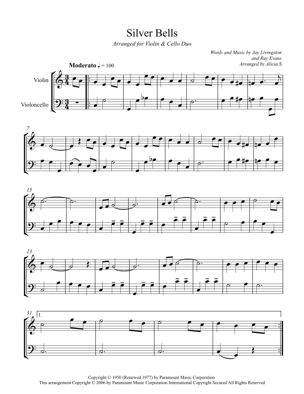 Silver Bells (arr. Alicia S.)
