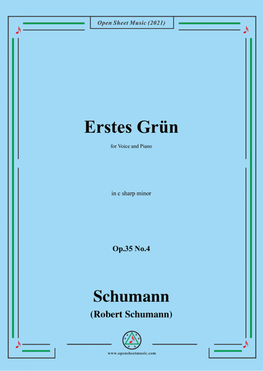 Schumann-Erstes Grun,Op.35 No.4 in c sharp minor (arr. Open Cloud)