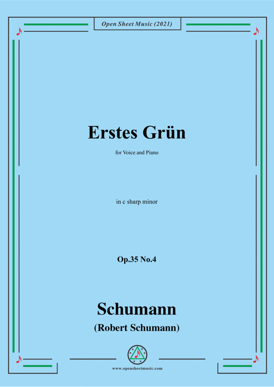 Schumann-Erstes Grun,Op.35 No.4 in c sharp minor (arr. Open Cloud)