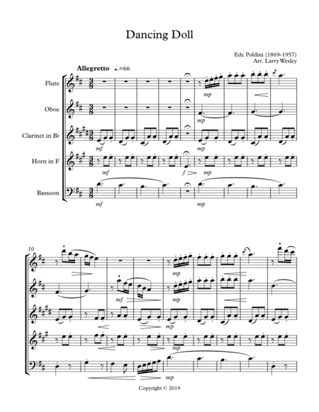 Wind Quintet: Dancing Doll (arr. Larry Wesley)