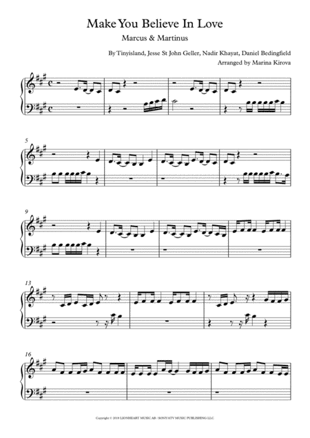 Make You Believe In Love (arr. Marina Kirova)