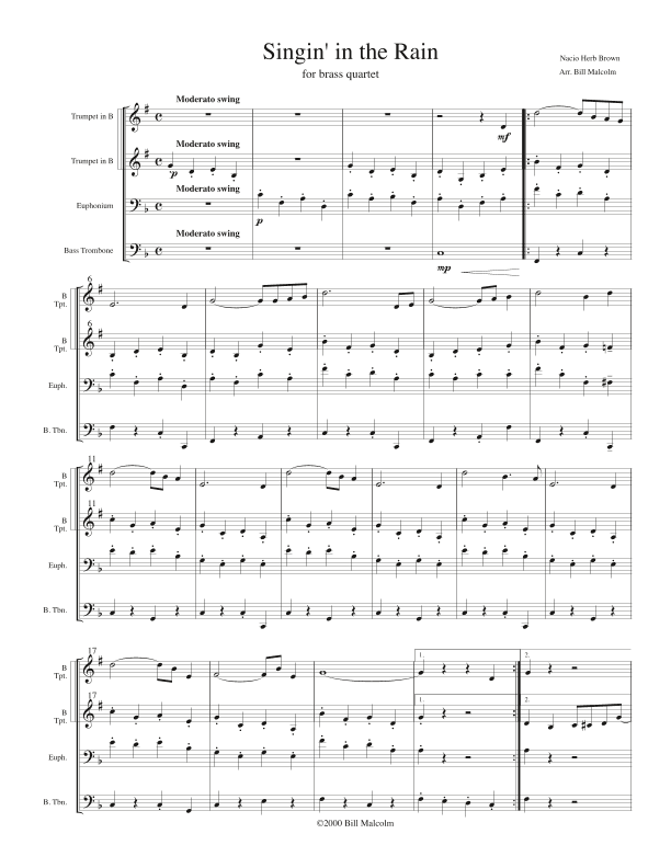 Singin' In The Rain (arr. Bill Malcolm)
