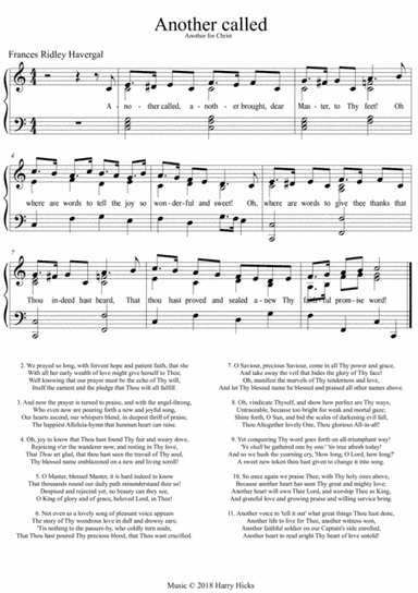 Another called. A new tune to a wonderful hymn by Frances Ridley Havergal.