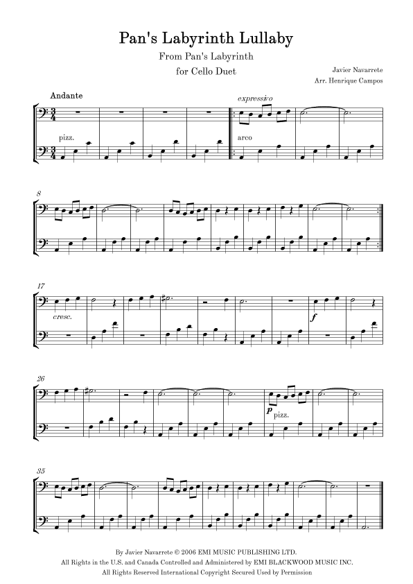 Pan's Labyrinth Lullaby (arr. Henrique Campos)