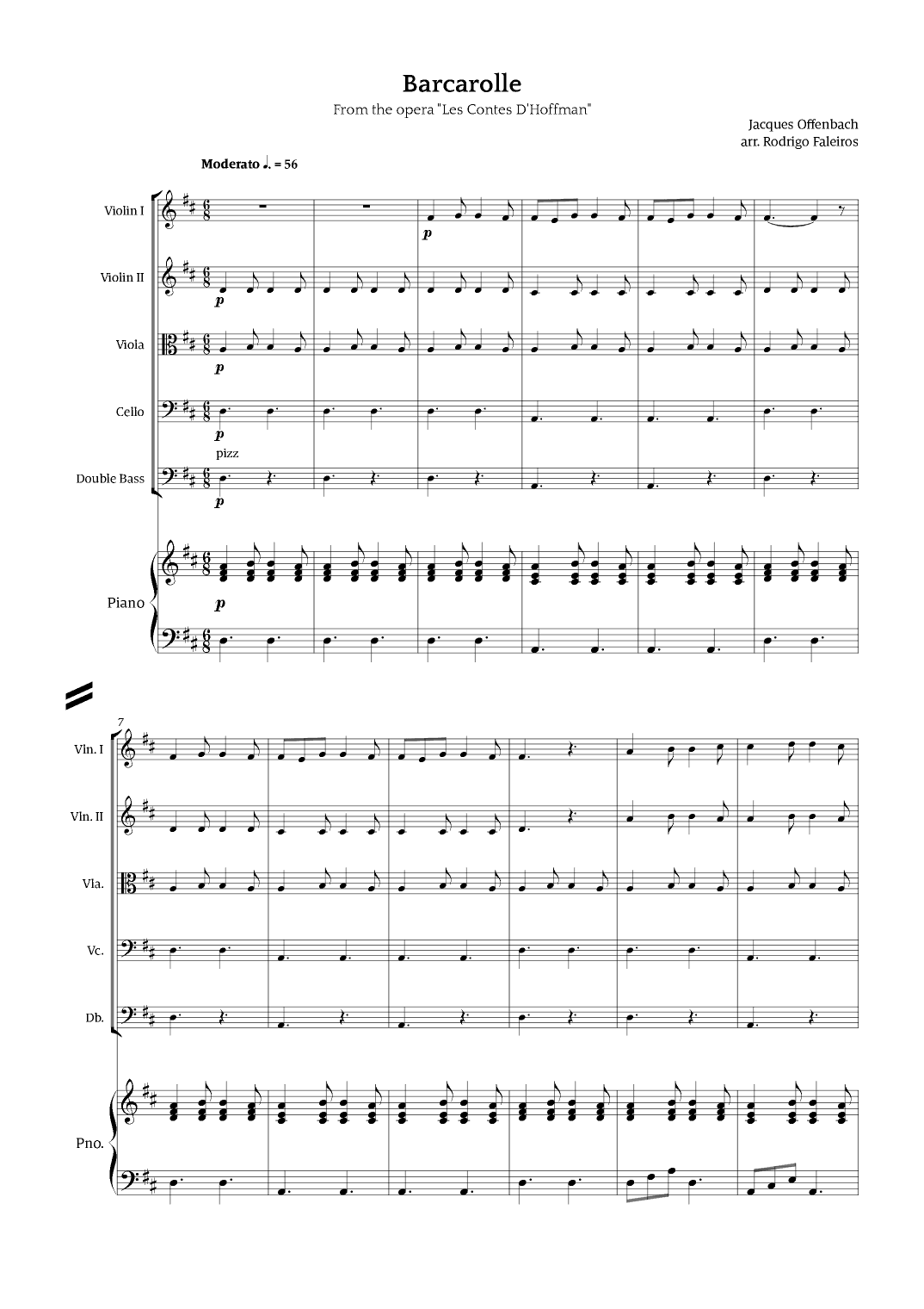 Barcarolle - Belle Nuit, O Nuit D'Amour (arr. Rodrigo Faleiros)