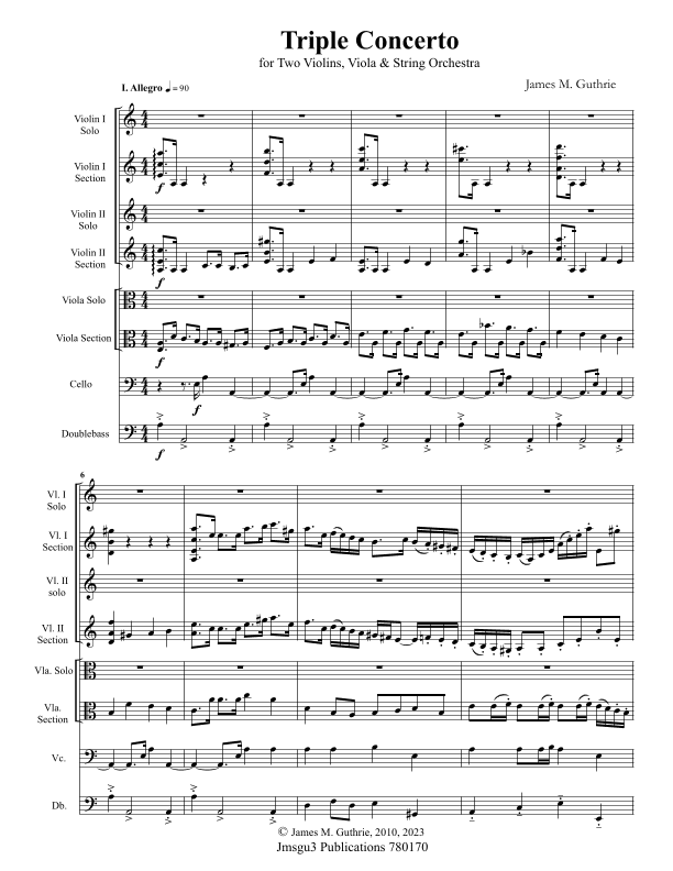 Guthrie: Triple Concerto for 2 Violins, Viola & String Orchestra