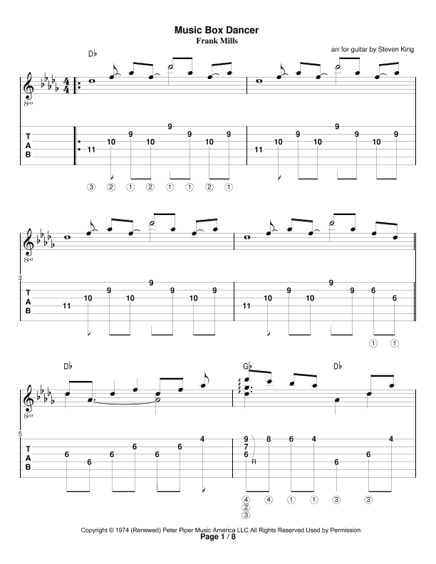 Music Box Dancer (arr. Steven King)