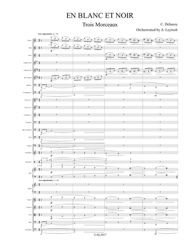 C. Debussy - "En Blanc et Noir", Orchestra Suite, orchestrated by A. Leytush, Full Score only