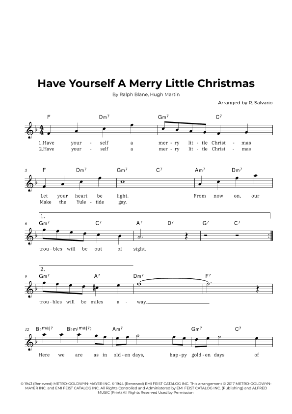 Have Yourself A Merry Little Christmas (arr. R. Salvario)