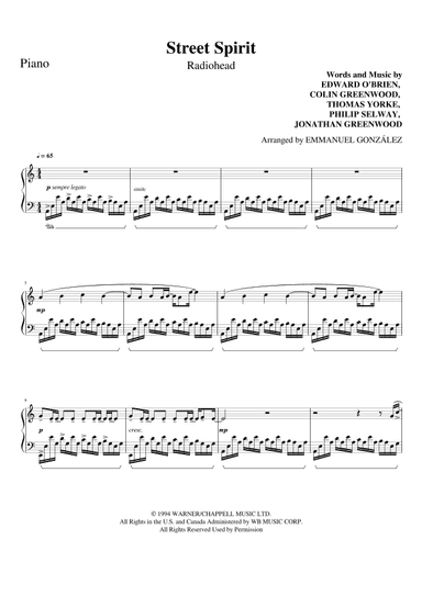 Street Spirit (fade Out) (arr. Emmanuel González)