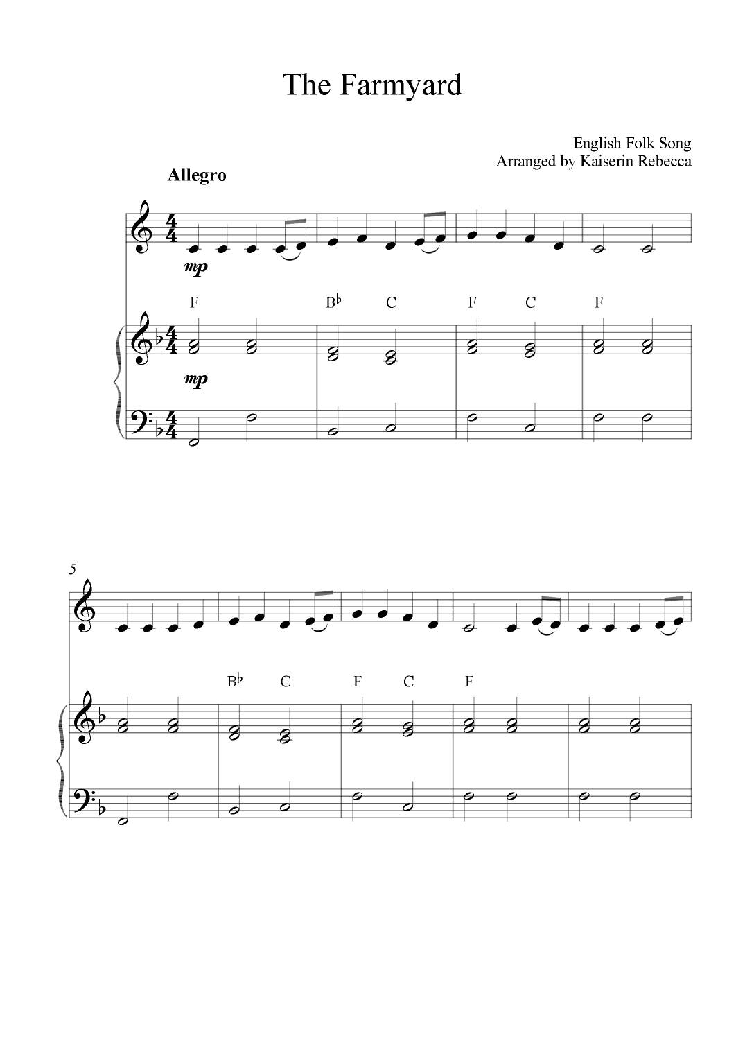 The Farmyard (arr. Kaiserin Rebecca)