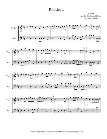 Mouret Rondeau for Violin and Cello (arr. Dave Prudon)