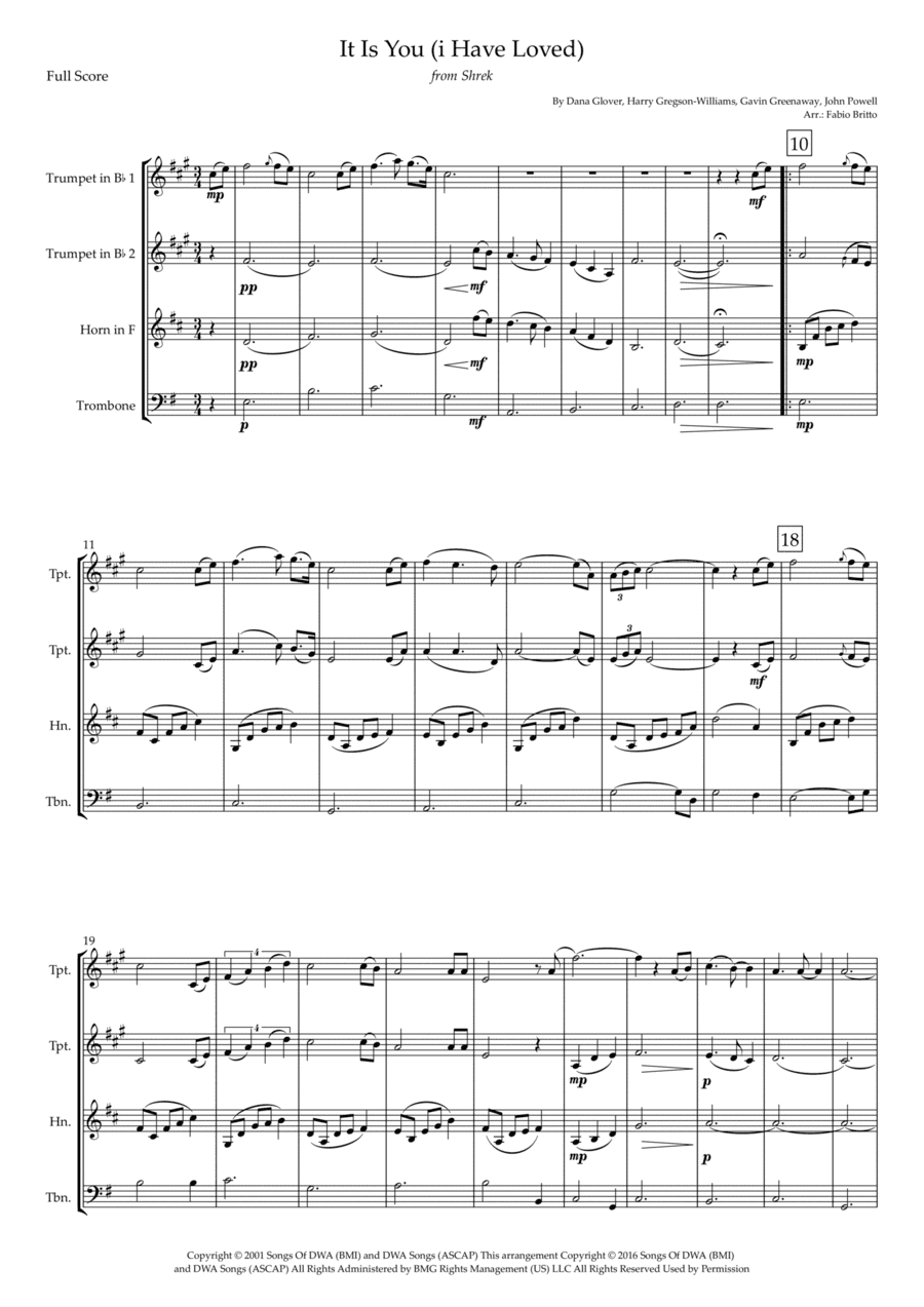 It Is You (i Have Loved) (arr. Fabio Britto)