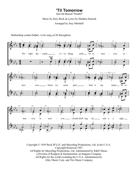 'til Tomorrow (arr. Joey Minshall)