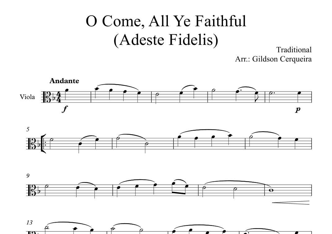 O Come, All Ye Faithful (Adeste Fidelis) (arr. Gildson Cerqueira)