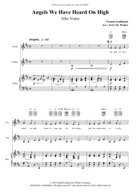 Angels We Have Heard On High (arr. Gert Th. Walter)