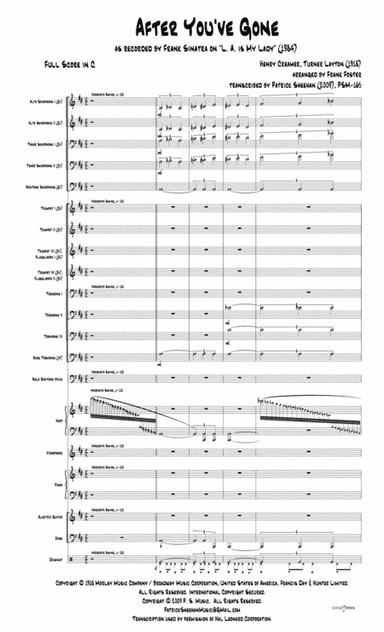 After You've Gone (arr. Frank Foster, transcribed by Patrick Sheehan)