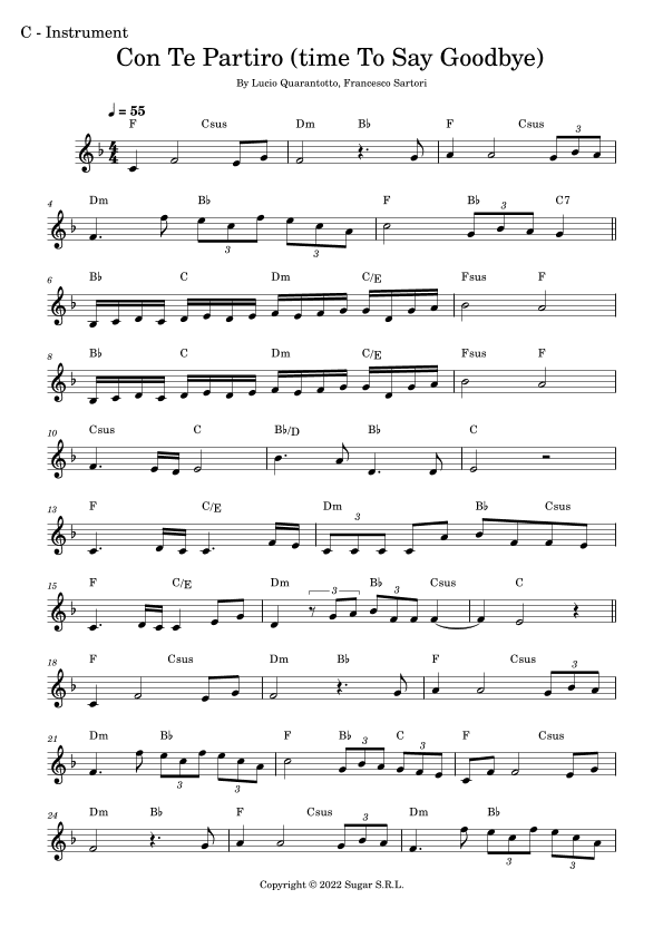 Con Te Partiro (time To Say Goodbye) (arr. Fabio Eduardo de Oliveira)