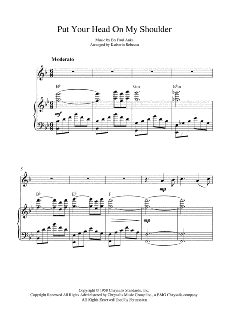 Put Your Head On My Shoulder (arr. Kaiserin Rebecca)