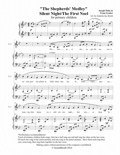 The Shepherds' Medley (The First Noel/Silent Night) for children (arr. Sound Booth)