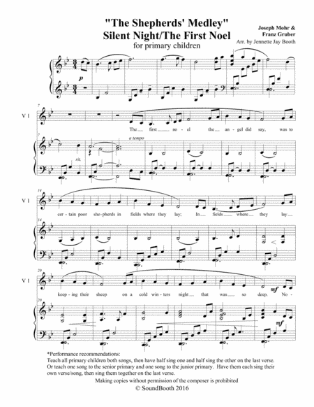 The Shepherds' Medley (The First Noel/Silent Night) for children (arr. Sound Booth)