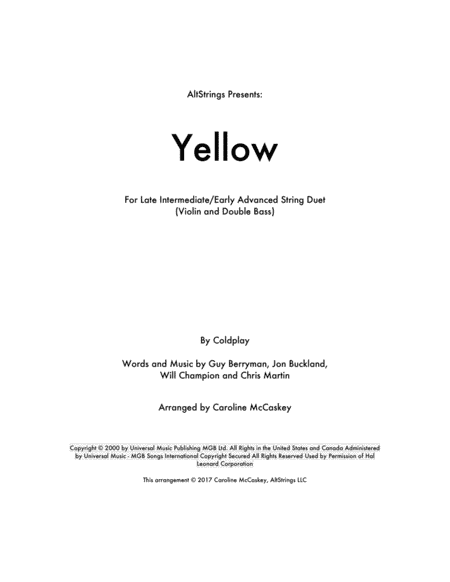 Yellow (arr. Caroline McCaskey)