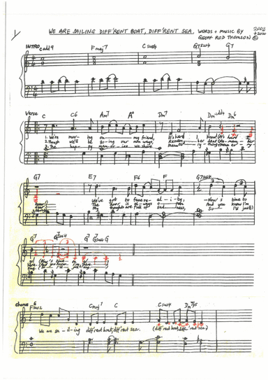 We Are Sailing Diff'rent Boat, Diff'rent Sea (with piano part)