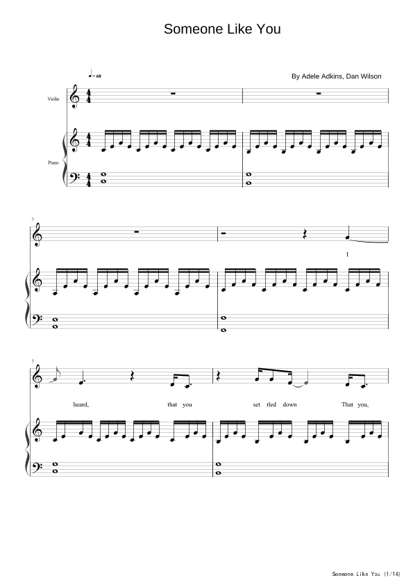 Someone Like You (arr. poon)