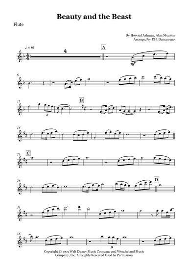 Beauty And The Beast (arr. P.H. Damasceno)