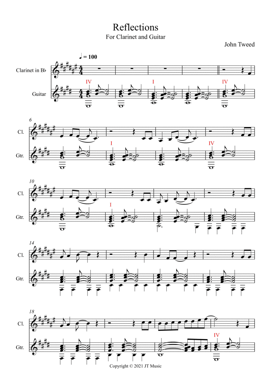 Reflections - Clarinet and Guitar