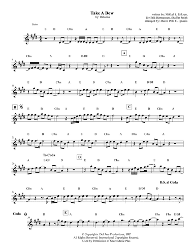 Take A Bow (arr. Marco Polo C. Ignacio)