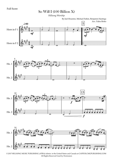 So Will I (100 Billion X) (arr. Fabio Britto)