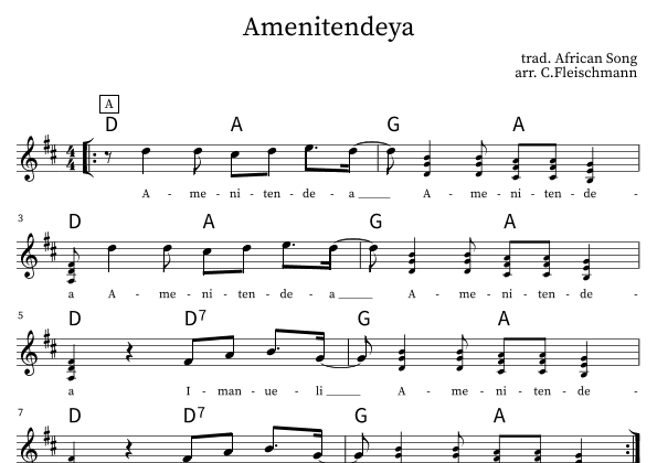 Amenitendeya (arr. Christoph Fleischmann)
