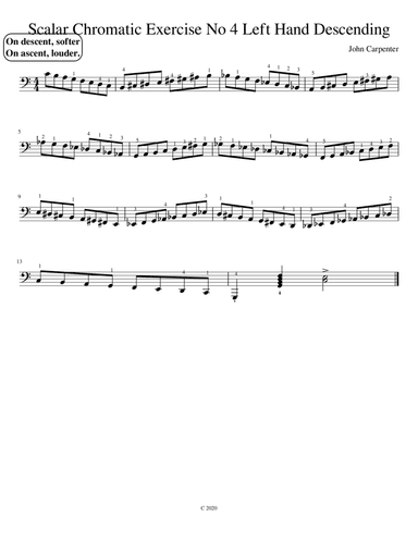 Scalar Chromatic Exercise No 4 Left Hand Descending